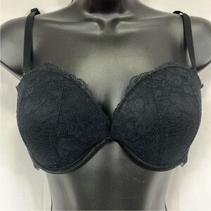 La Senza Black Lace Padded Convertible Bra Size 32DD